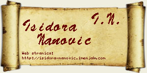 Isidora Nanović vizit kartica